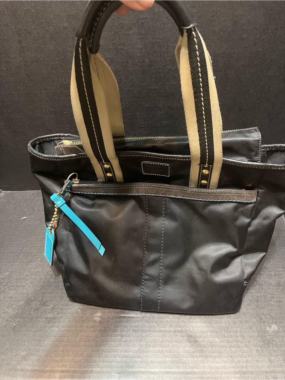 Authentic Coach  purse with leather hang tag hobo shoulder bag nylon vibrant